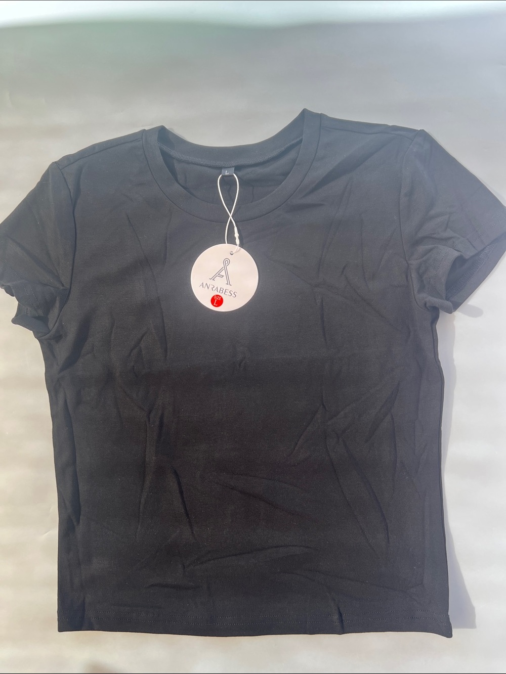 ANABESS Black Short-Sleeve Crewneck Women's Tee